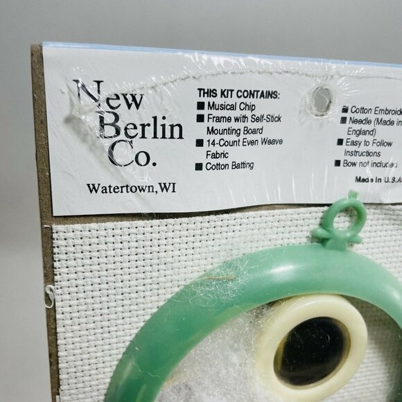 Musical Cross Stitch Kit Complete New Berlin 3480 Sweet Home Frame Round Fabric - Picture 9 of 9